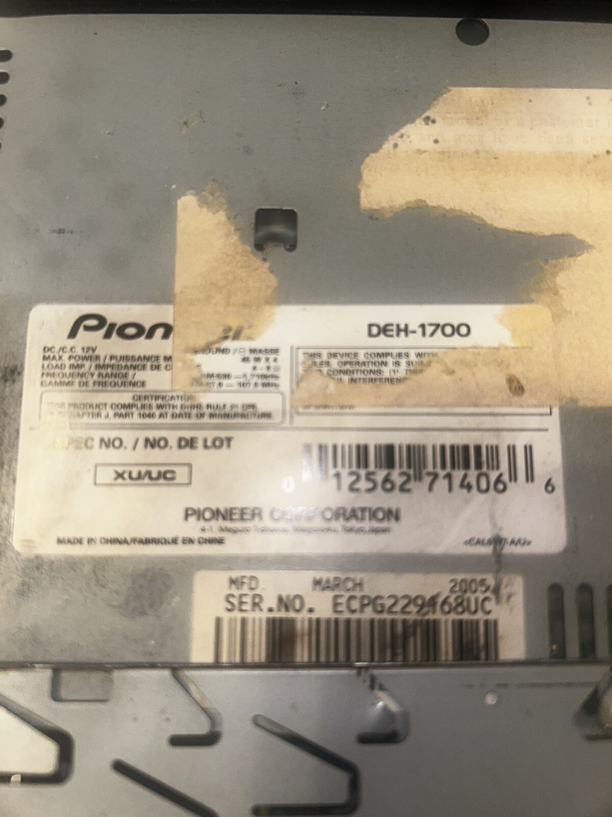 Pioneer DEH 1700