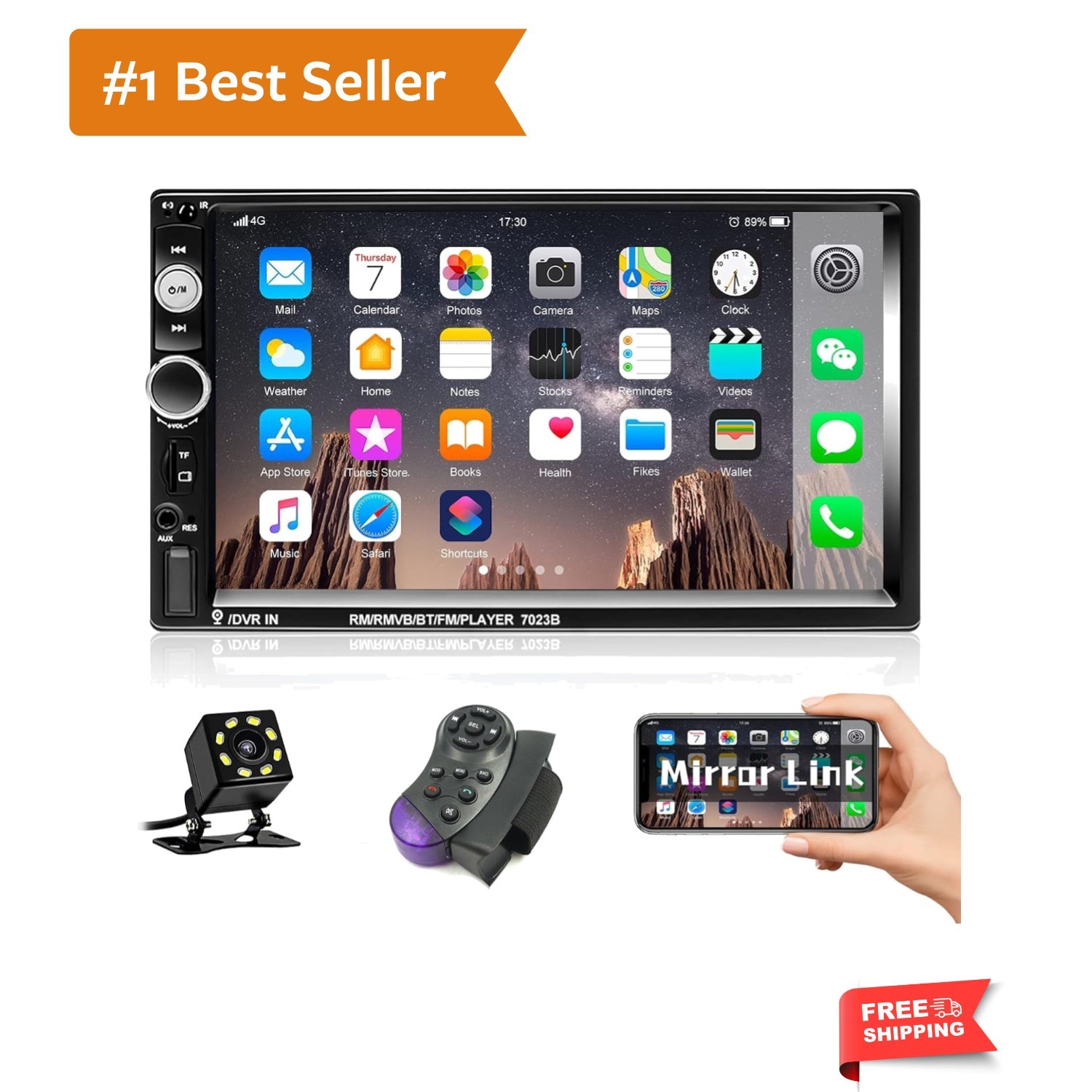 High Definition 7″ Touch Screen Autoradio with Bluetooth & Android Mirror Link