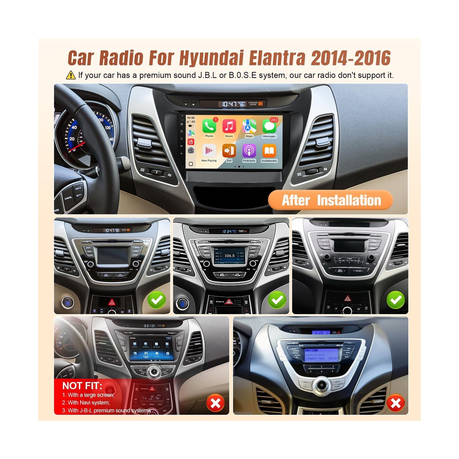 Android 12 Car Radio for Hyundai Elantra 2014 2015 2016 with CarPlay Android …