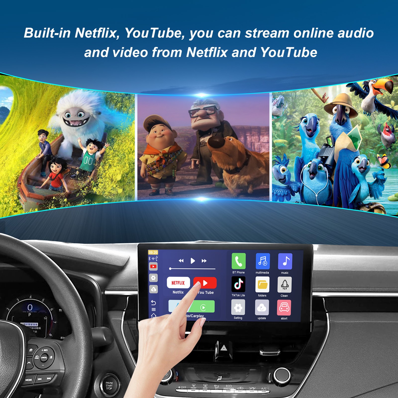Wireless CarPlayAndroid AutoAdapter Magic Box with Netflix/YouTube/Disney/Google