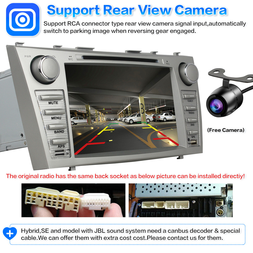 For Toyota Camry 2007 2008 2009 2010 2011 8″ Car DVD CD Stereo AM FM CarPlay GPS