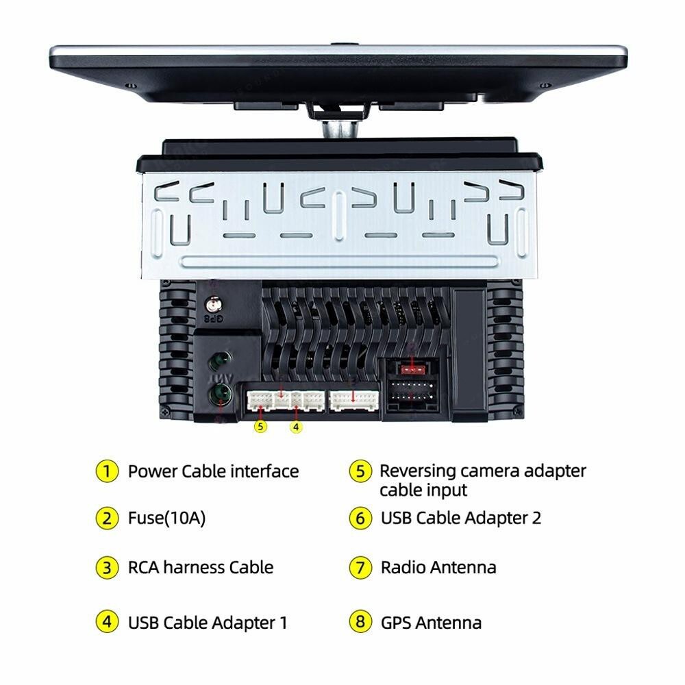 Car Touch Screen Smart Radio Player For Apple Carplay Android Auto Adapter +Cam