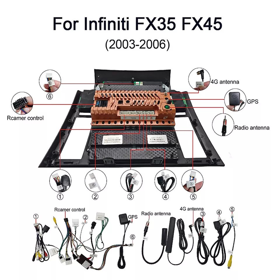 For Infiniti FX35 FX45 2003-2006 Android Car Radio Stereo GPS Navi Carplay 4+64G