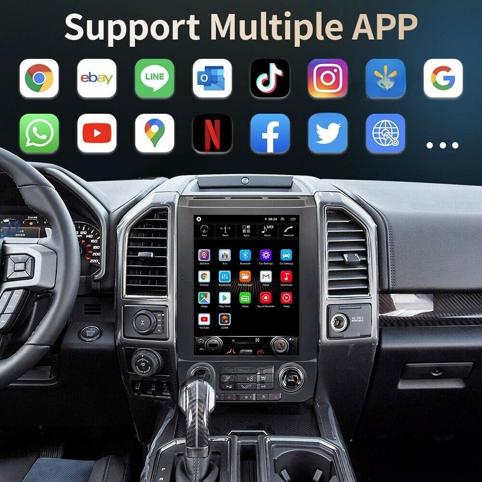 12.1″ Tesla Style Car Radio Android GPS Navi Head Unit For Ford F150 2016-2021