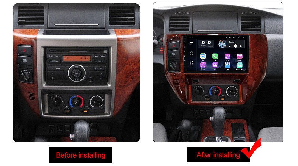 10.4″ Touchscreen Radio Android Gps Navigation Carplay For Nissan Patrol 04~22