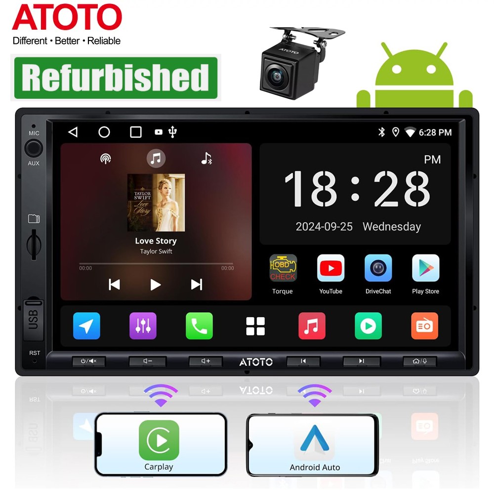 ATOTO F7WE Car Stereo HD Rearview Camera input GPS Bluetooth 7in 2Din Car Radios