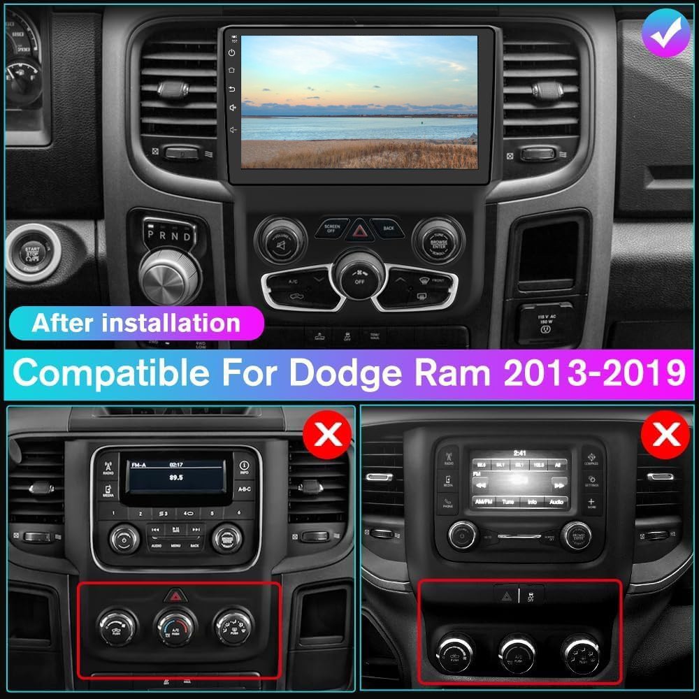 2+32G Android 13 Carplay Car Stereo Radio For Dodge Ram 1500 2500 3500 2013-2019