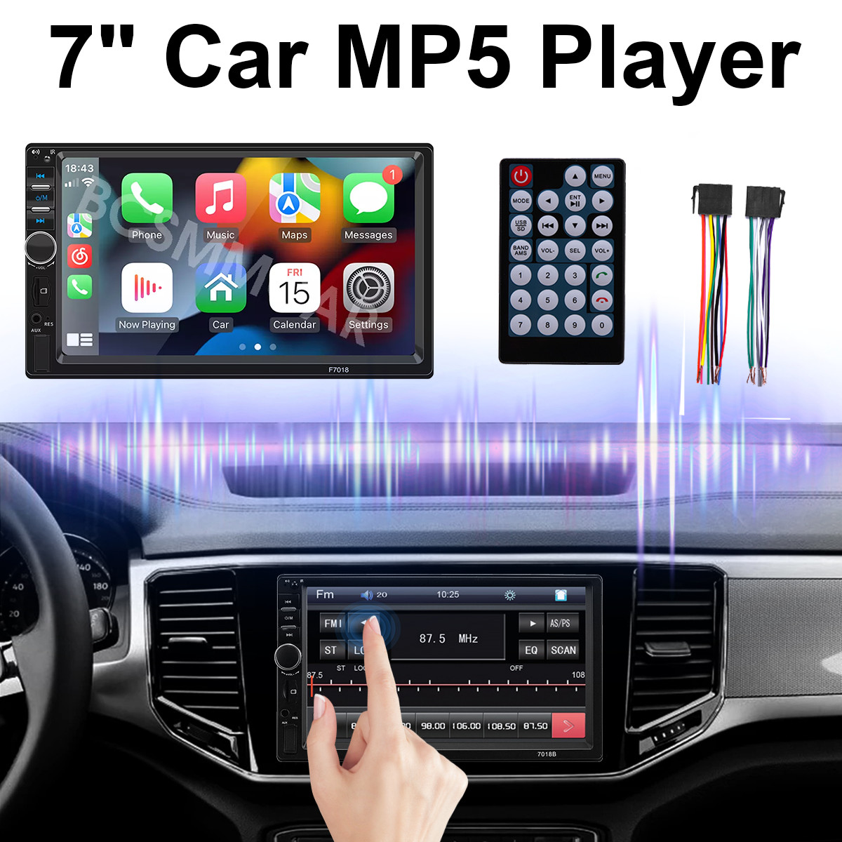 7 Inch Car Radio Stereo USB Card Music Bluetooth MP5 Player Touch Screen FM USA