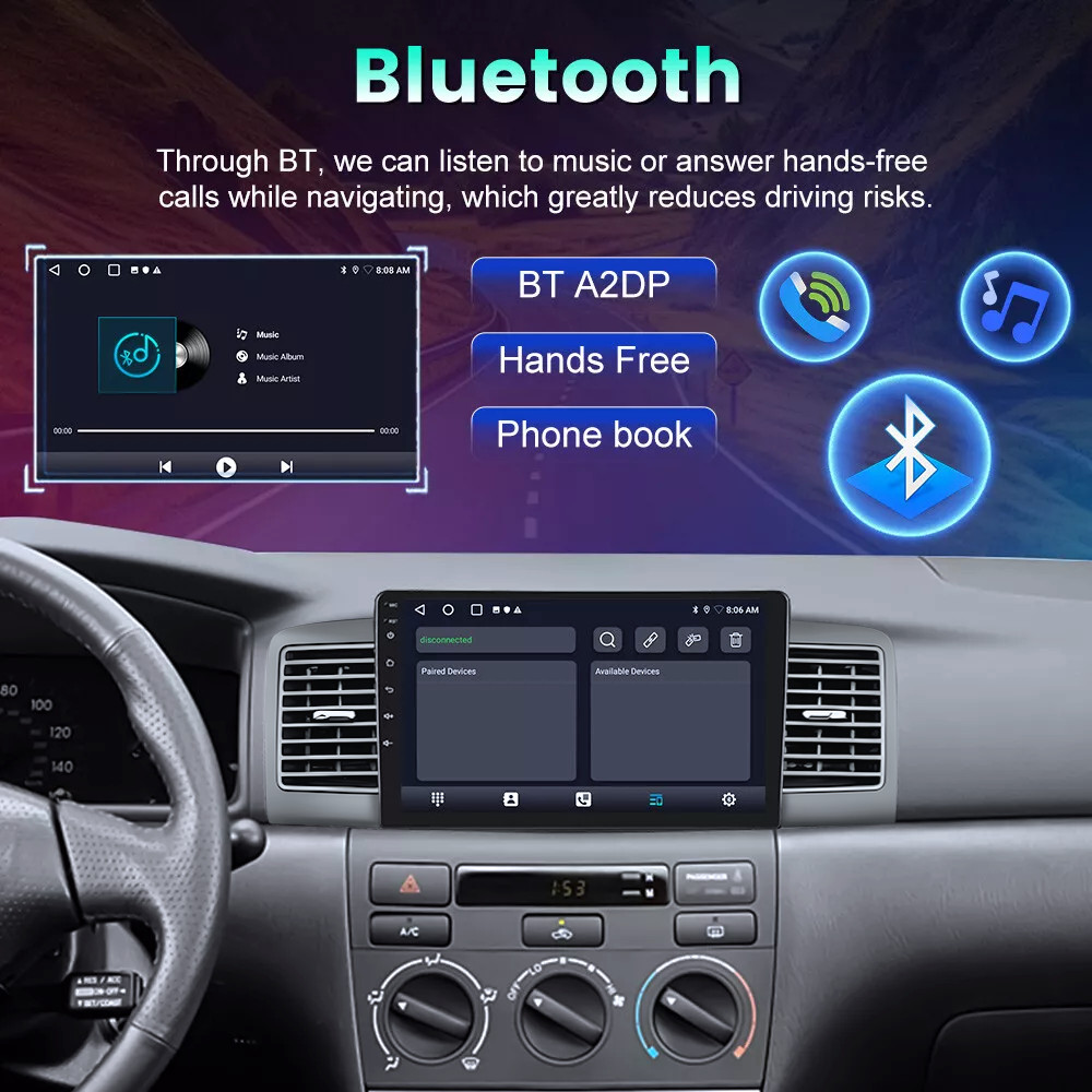 64G For Toyota Corolla 2003-2008 Android Auto Car Stereo Radio carplay 1280*800