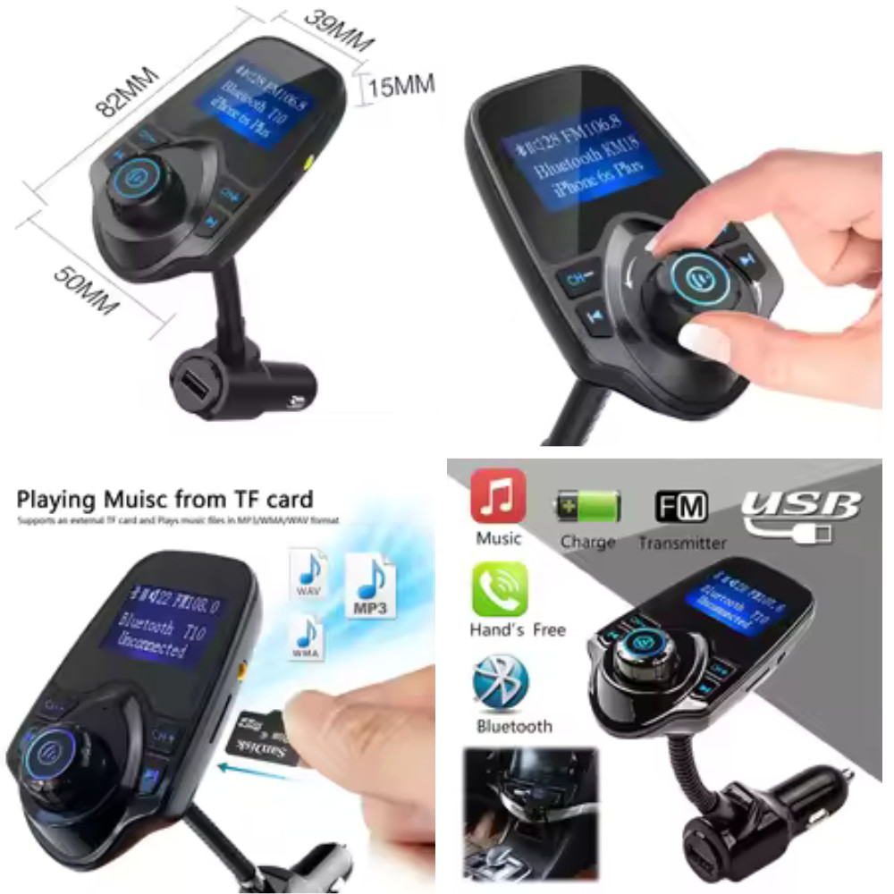 Car Kit MP3 Audio Player Speakers Wireless FM Modulator FM Transmitter Bluetooth