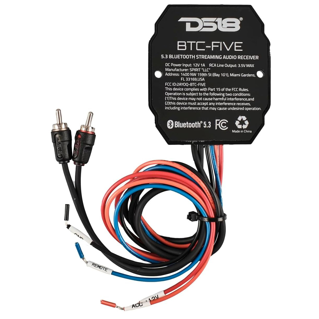 DS18 BTC-FIVE Universal IP66 Wireless Bluetooth V5.3 Digital Media Receiver