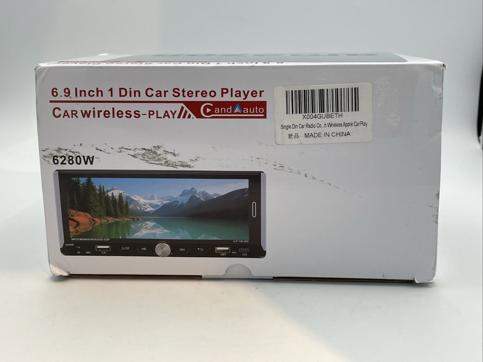CandAuto 1 DIN 6.9″ 6280W Car Stereo Player Full Touch Rearview Video Open Box