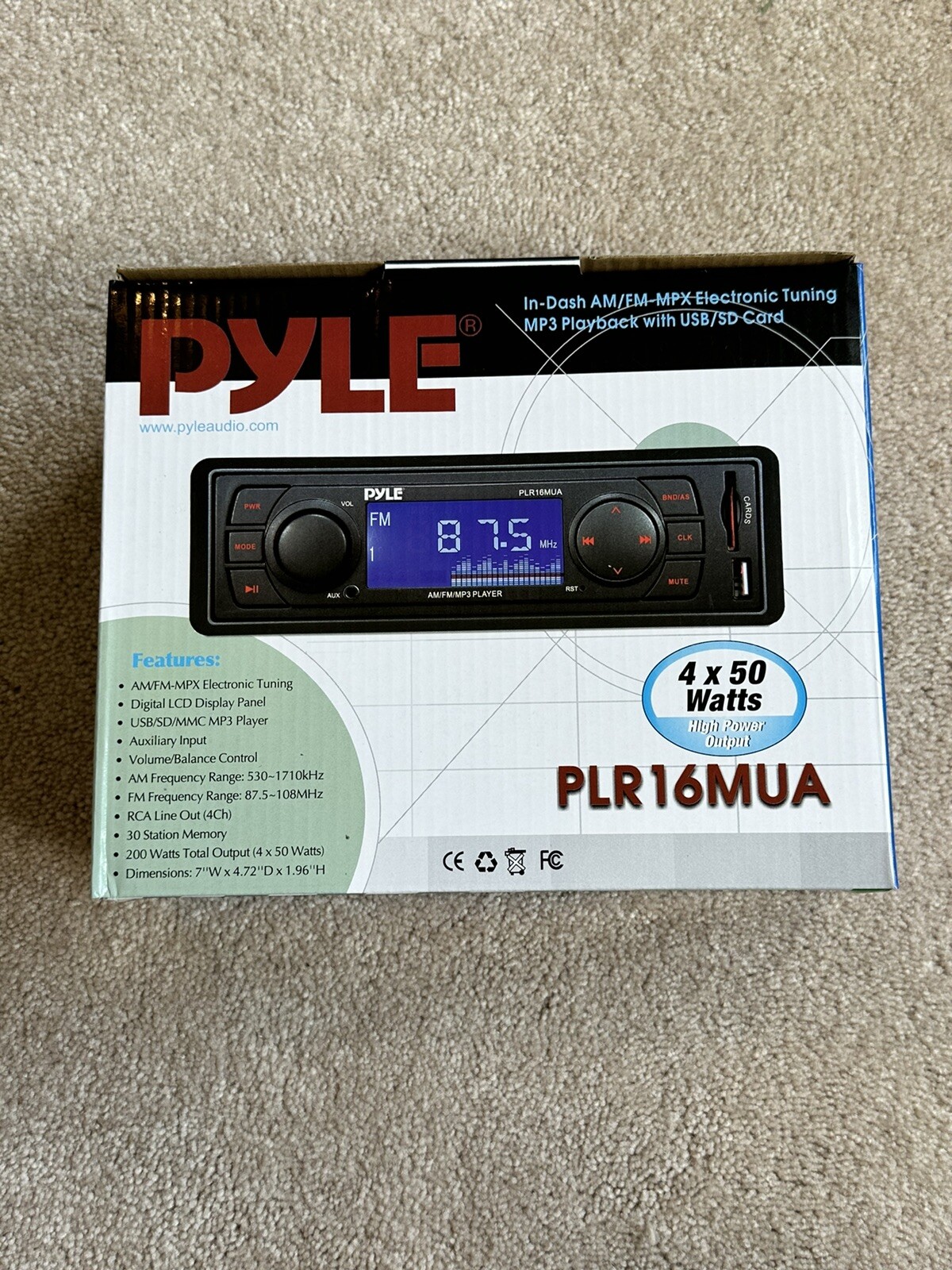 PYLE PLR16MUA In Dash AM/FM MPX Receiver MP3 Playback USB/SD Card New In Box NIB
