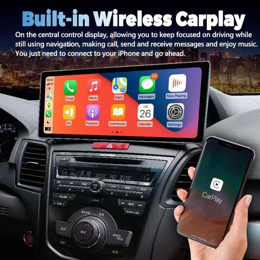 12.3″ 64GB Android 13 Car GPS Carplay Radio Stereo For Honda Acura RDX 2013-2018