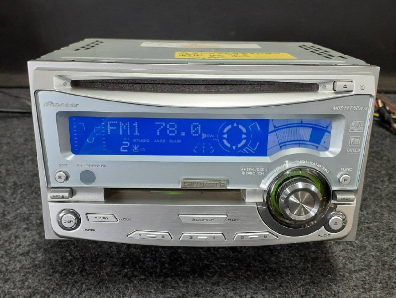 Pioneer Carrozzeria FH-P055MD 2DIN Car Audio CD MD Player Tested Working