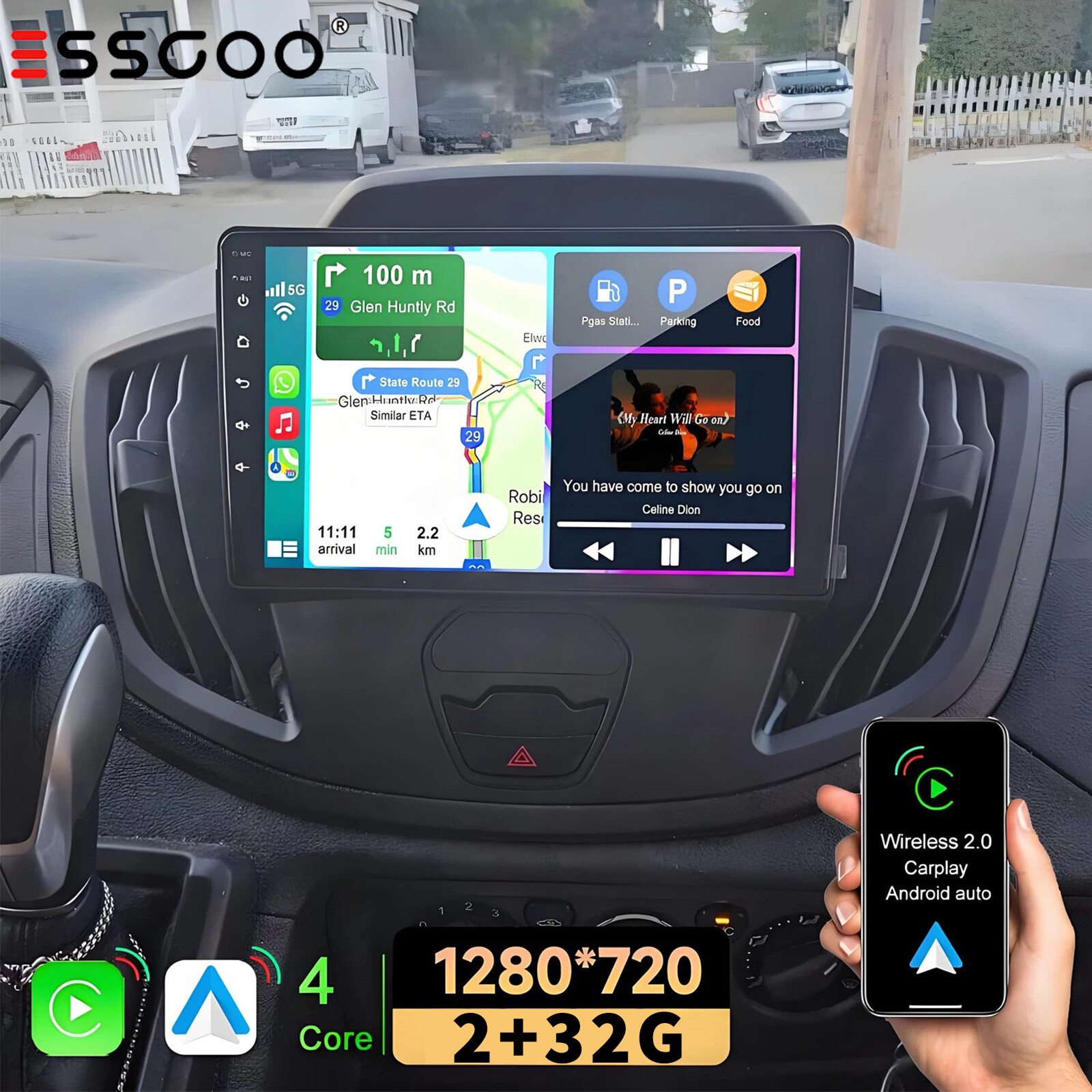 Carplay For 2015-2019 Ford Transit 150 250 350 Android 14 Car Stereo Radio GPS