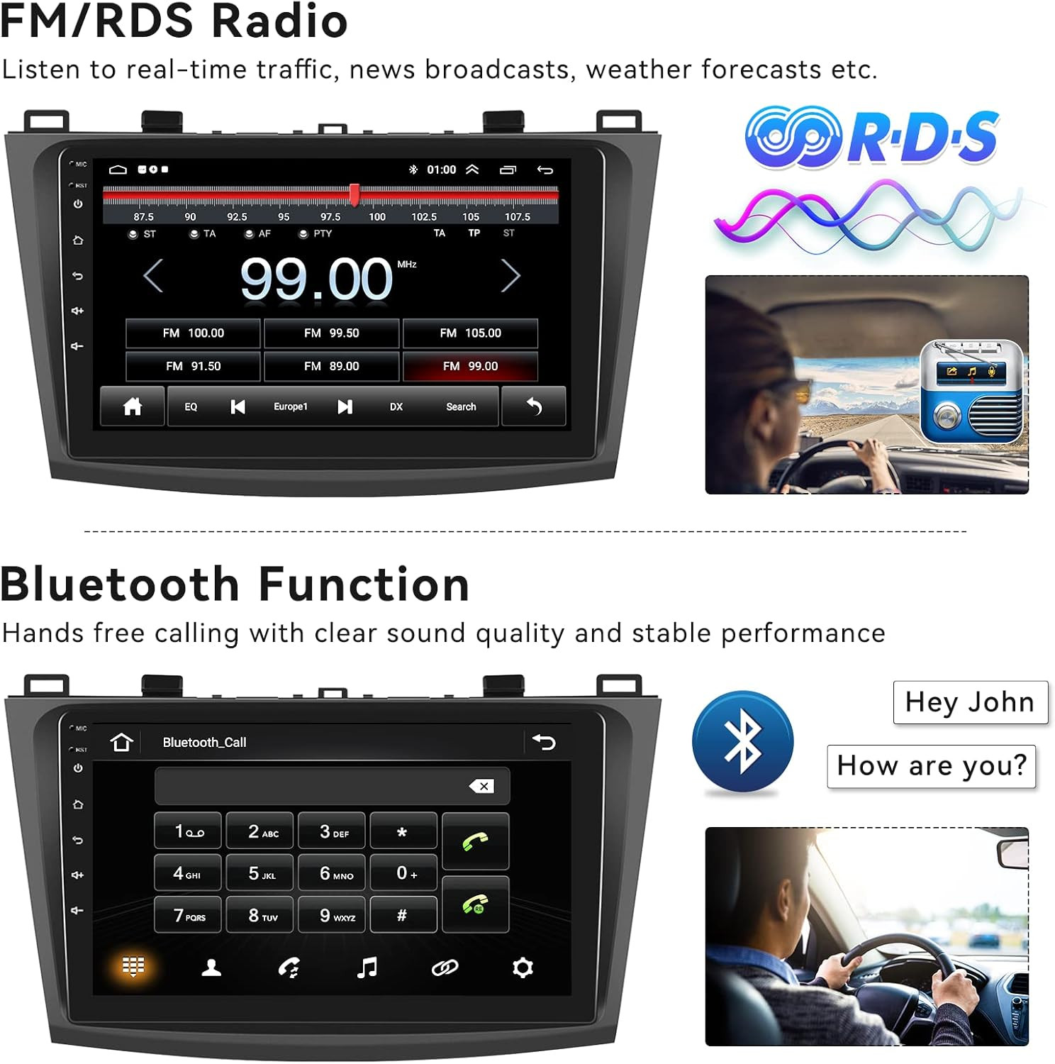 [2+64G] Android 13 Car Stereo for Mazda 3 2009-2013 with Wireless Carplay&Androi