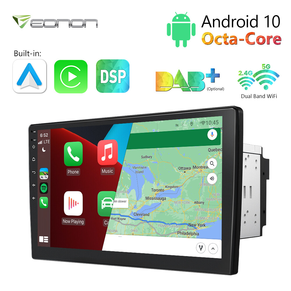 Android 10 8Core Universal Double Din 10.1″ Car Play Stereo Indash GPS Navi WiFi