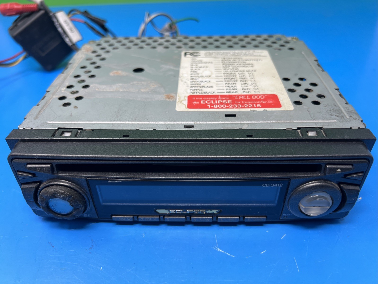 Eclipse 3412 Cd Receiver Old School 4 Channel Outputs Parts AS IS