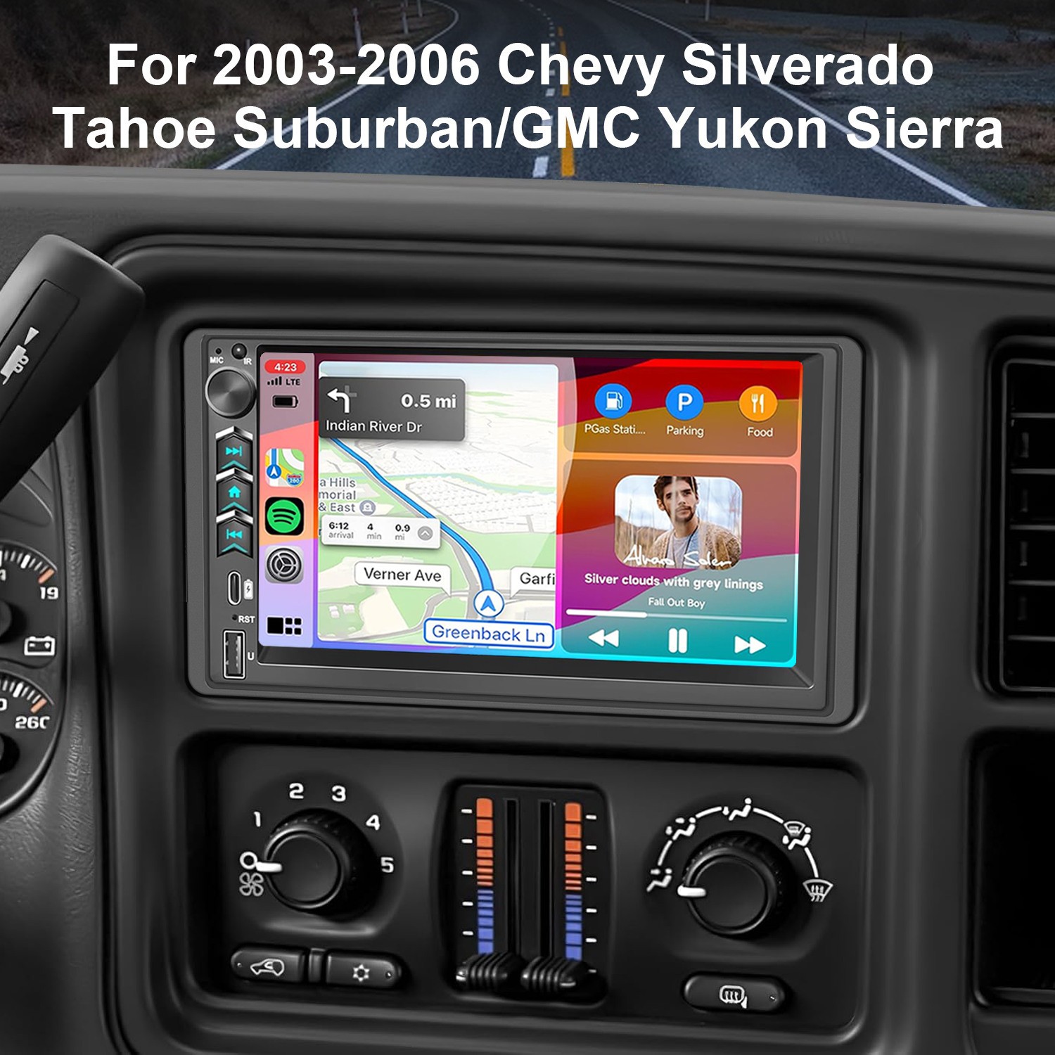 Android auto Apple Carplay Car Stereo Radio GPS Nav For GMC Canyon 2004-2014