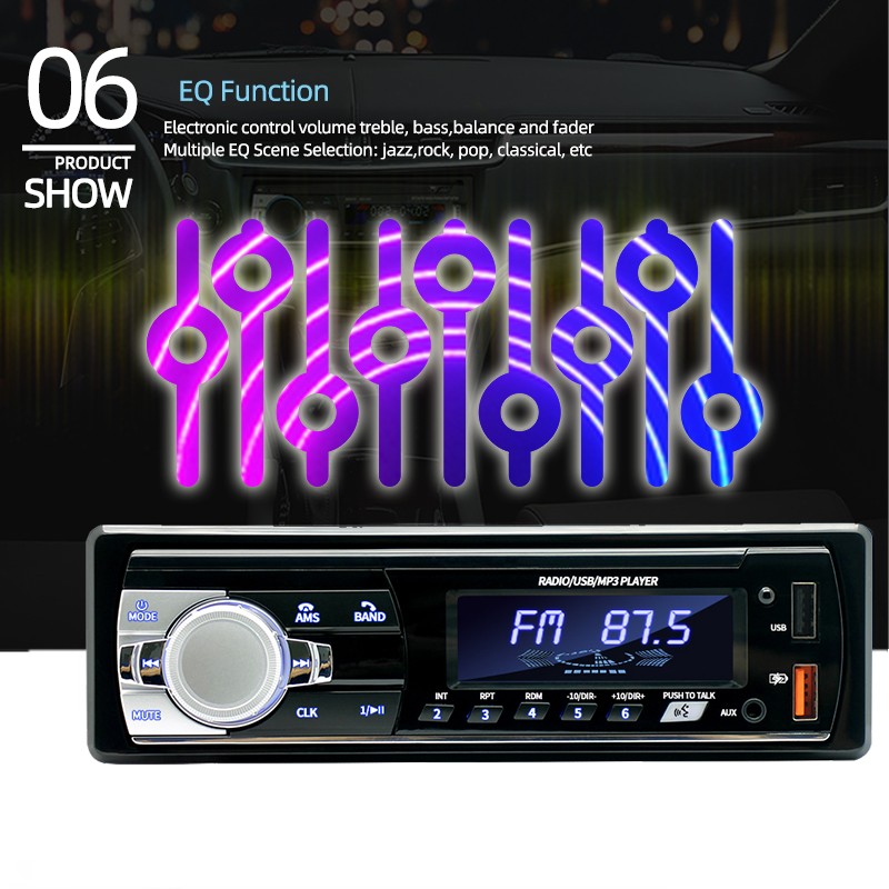 Dual USB SD FM Radio 60W x 4 Single Din Car Stereo Bluetooth MP3 Player