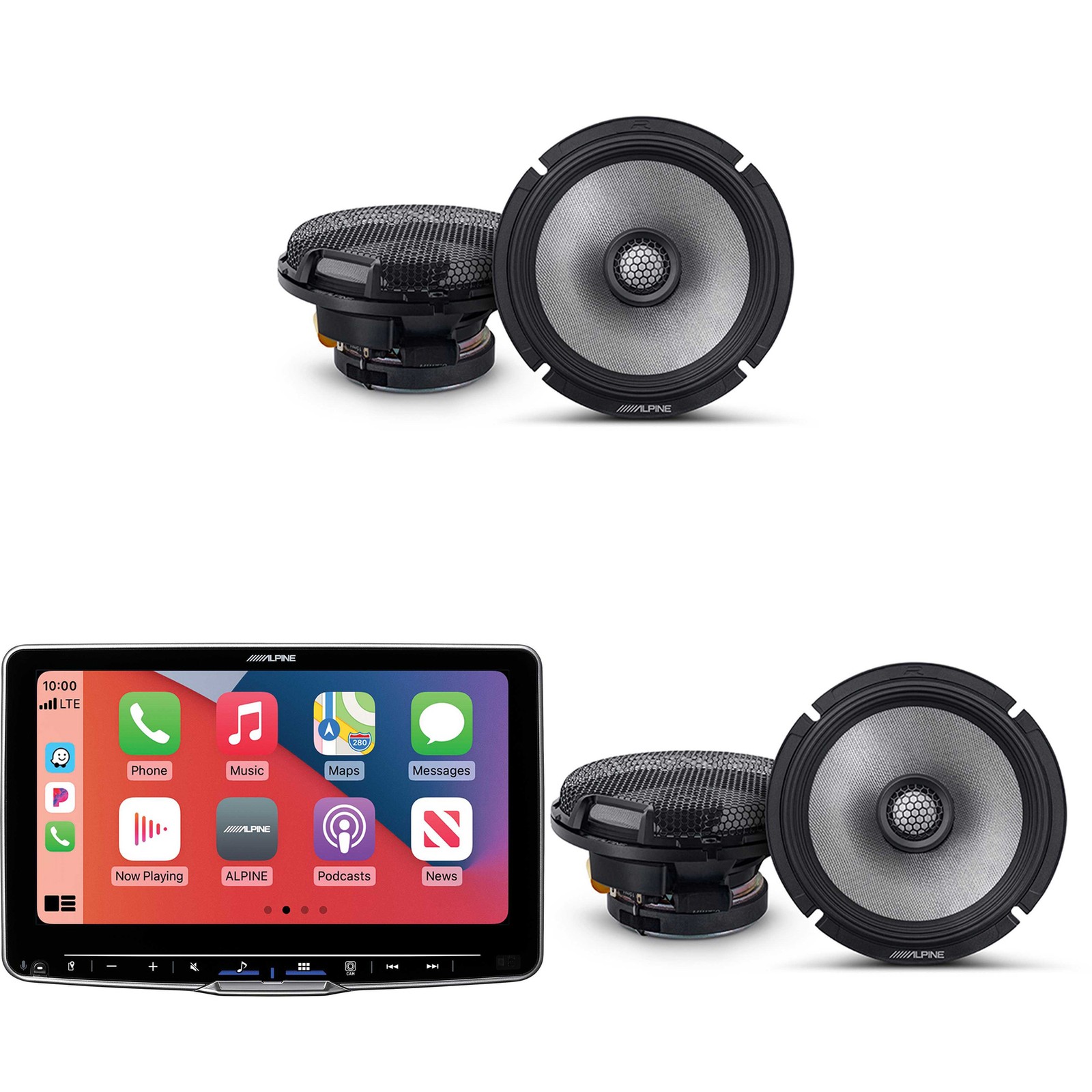 Alpine ILX-F509 9″ Halo9 Touchscreen Receiver + (2) R2-S65 6.5″ Coaxial Bundle