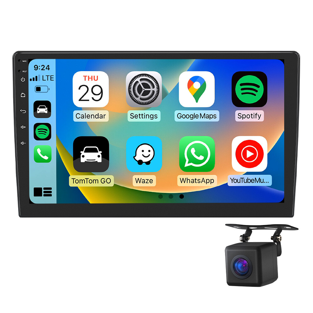 Double 2 DIN 10.1″ Wireless CarPlay Android Auto Car Stereo Radio GPS Navigation