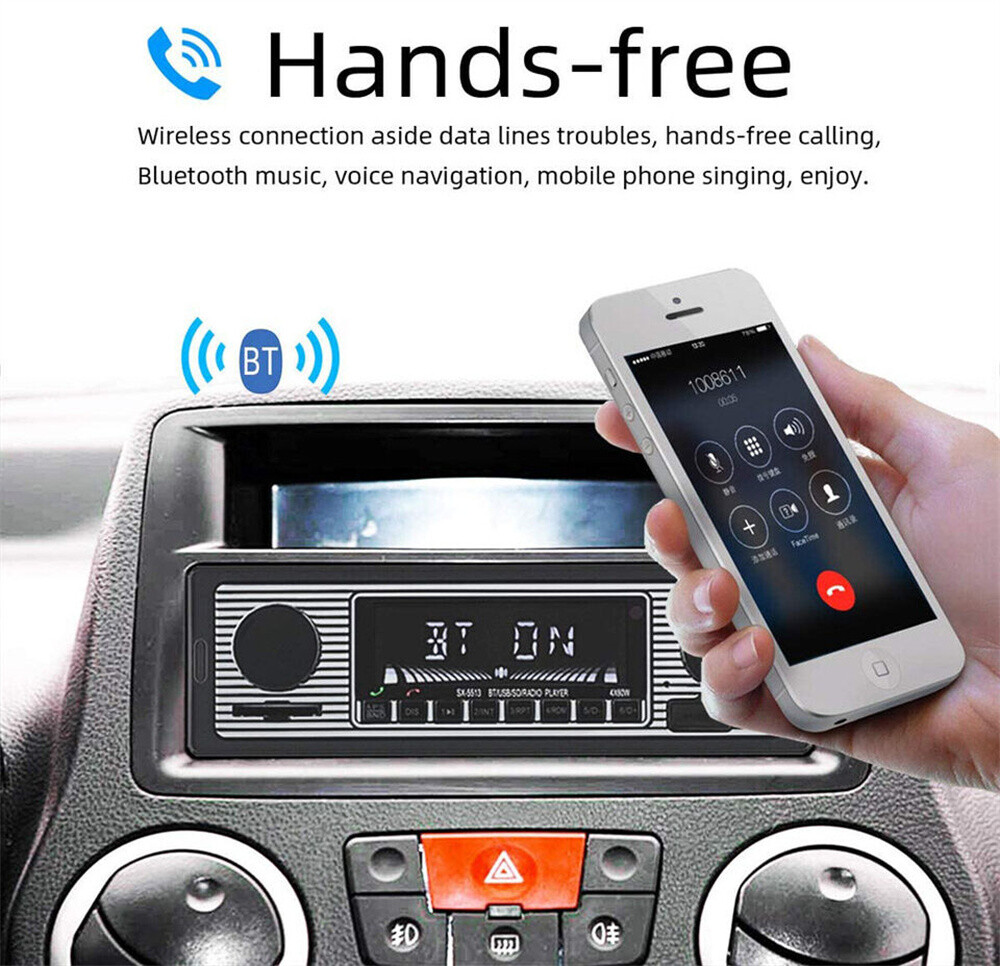 Bluetooth Car Stereo Audio In-Dash FM Aux Input Receiver SD USB MP3 Radio Player