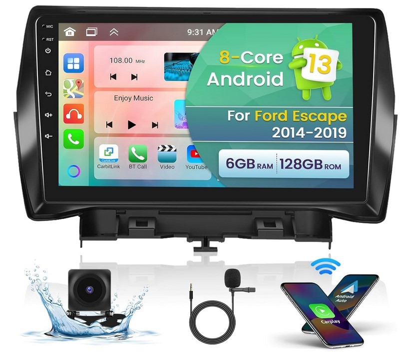 2014-2019 Ford Escape CarPlay Android 13 GPS Navi 6G+128G Radio Stereo