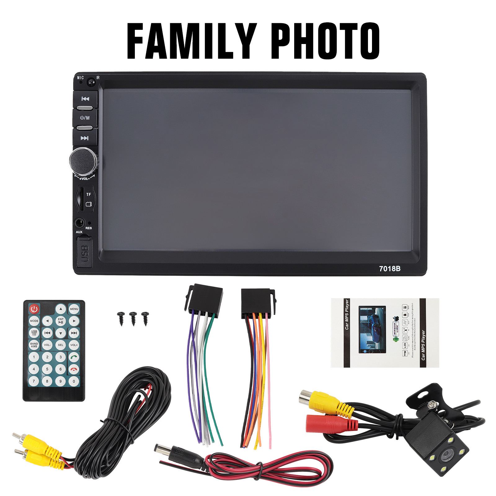 7″ Double Din Touch Screen Apple Android Auto Car Stereo Radio Bluetooth