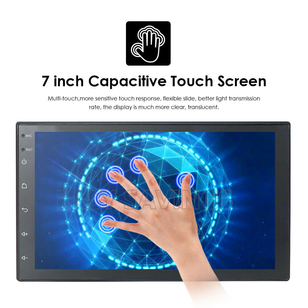 Android 15 Double Din 7″ Car Stereo Quad 2+32G Radio GPS WiFi Apple CarPlay Auto