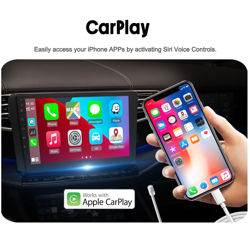 Car Radio 9 Inch 2Din Android Wireless Carplay Stereo GPS Navigation