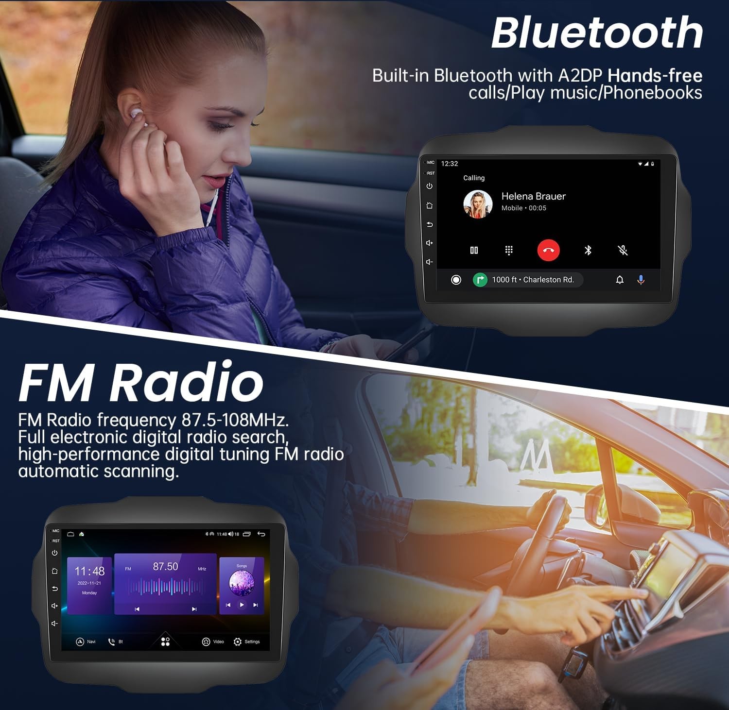 4+64G Android Auto Stereo Radio GPS Carplay NAVI RDS For Jeep Renegade 2015-2020