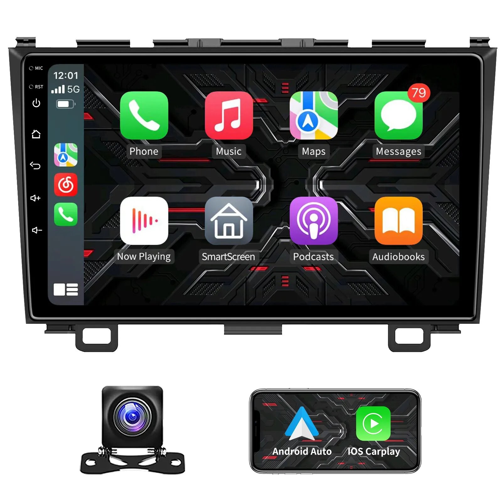 4+64G Android 13 Car Stereo Radio GPS WIFI Touch Screen For Honda CRV 2007-2011