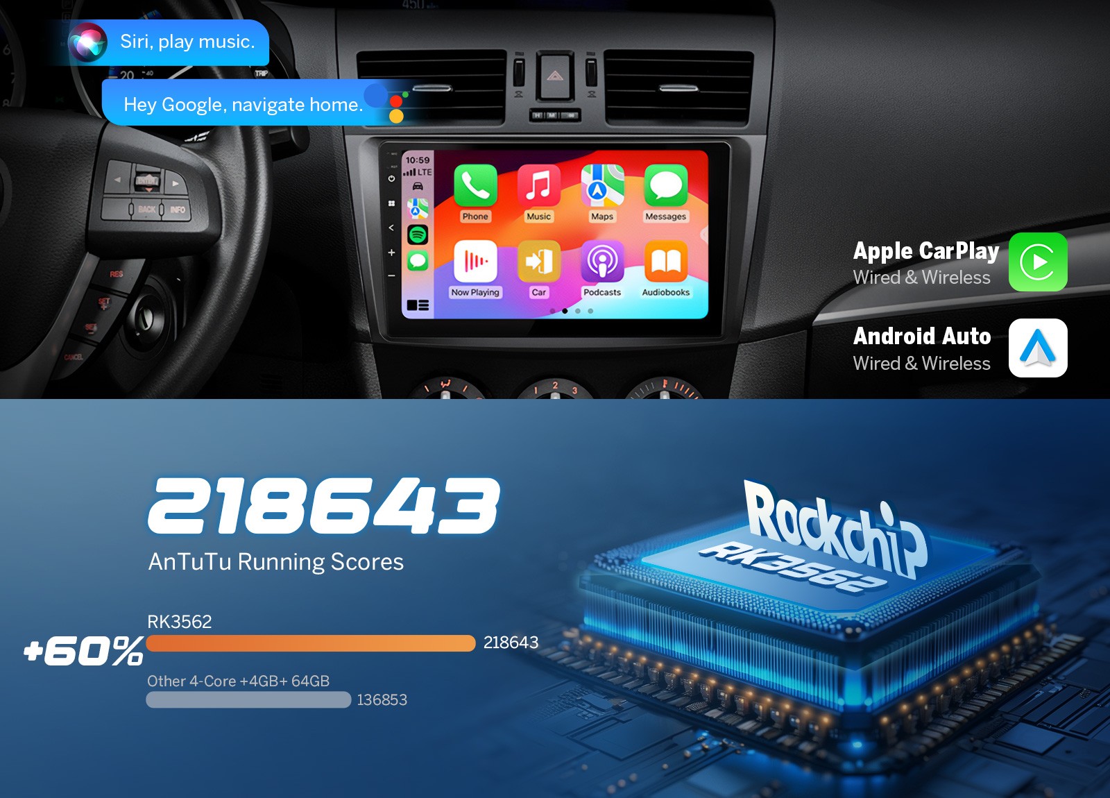 4+64 for Mazda 3 2010-2013 Car Radio Wireless CarPlay Android Auto DSP DSP Audio