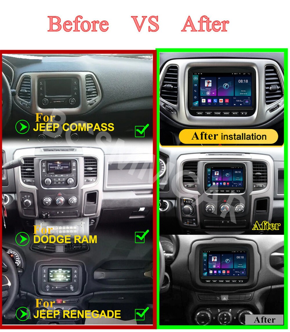 Android 15 Car Stereo Radio Navi For Apple Carplay Fit For Dodge RAM 2013-2018