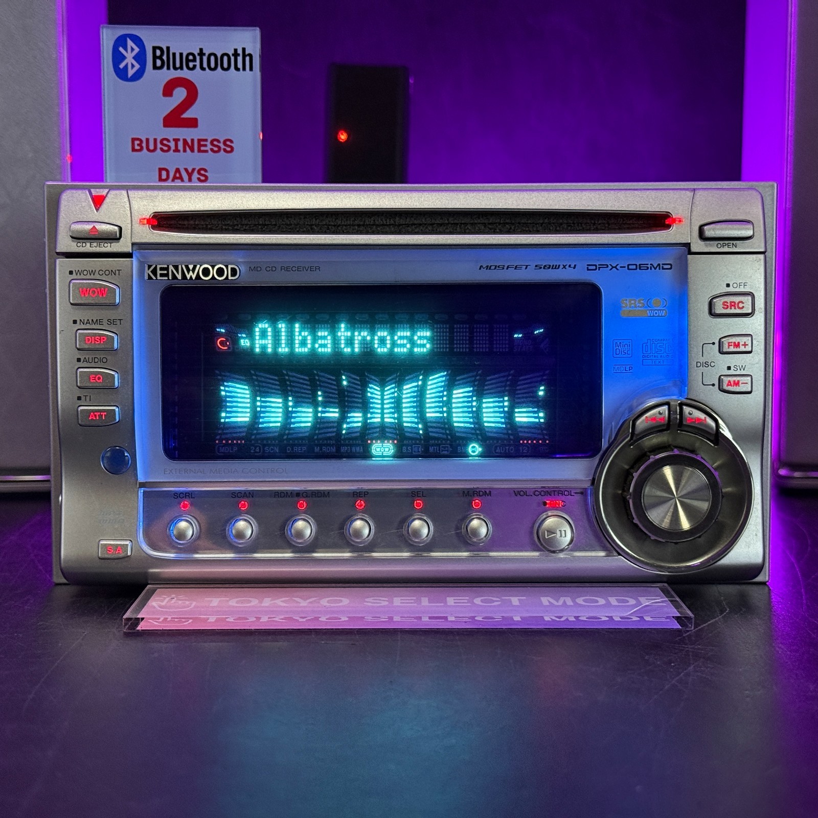KENWOOD DPX-06MD 2DIN Car Audio CD MD Player JDM Added Bluetooth Tested In Stock