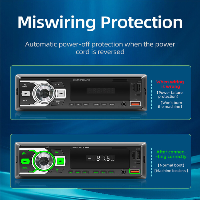 1Din 12V Car LCD Bluetooth MP3 Player Radio Stereo USB TF FM AUX Media WMA/WAV