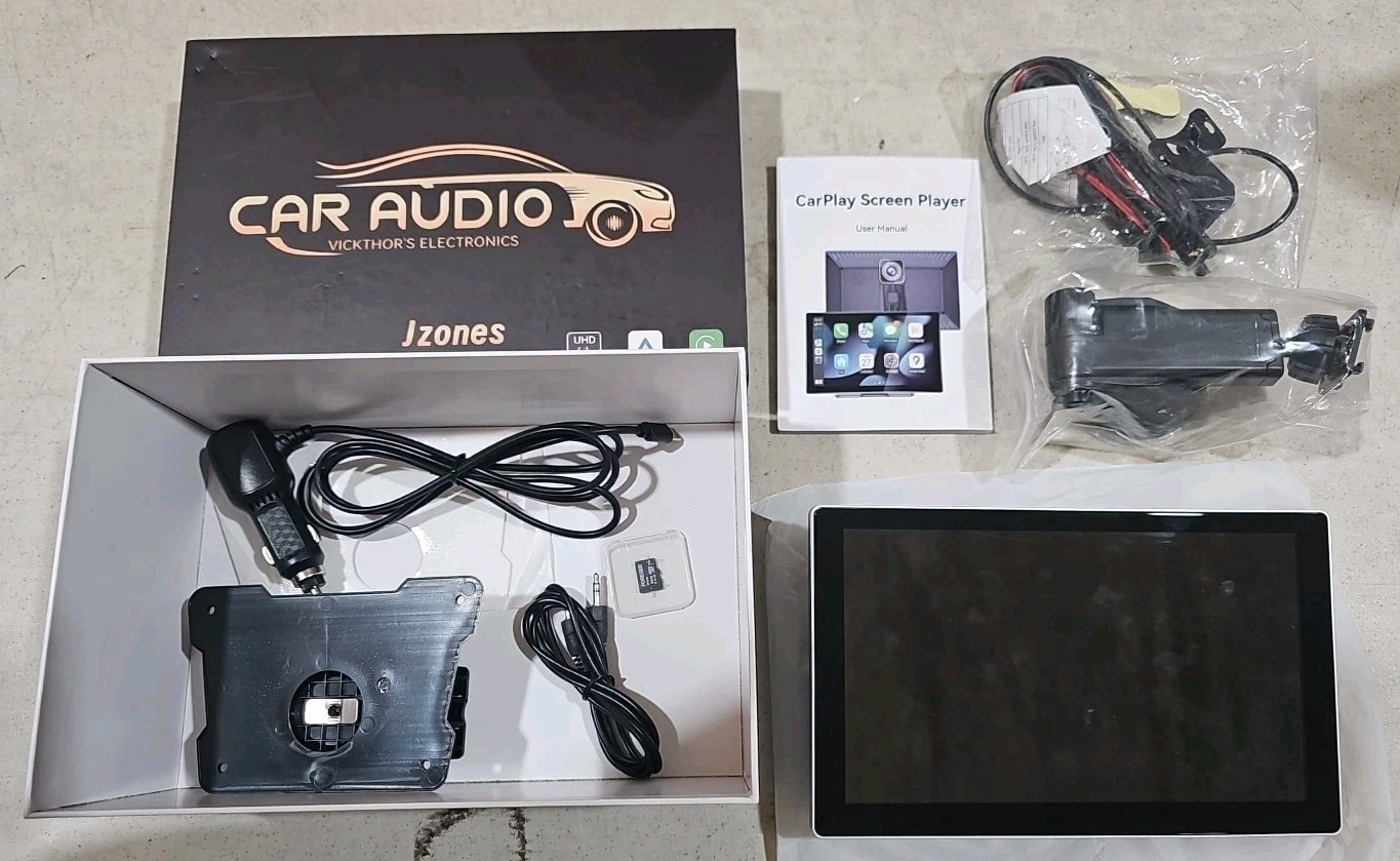 Carplay Screen for Car, 9″ Portable Wireless Carplay & Android Auto, 4K DashCam