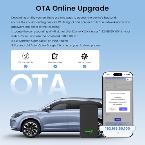 5.0 CarPlay & Android Auto Adapter – 2air – Plug & Play – No Lag – Stable