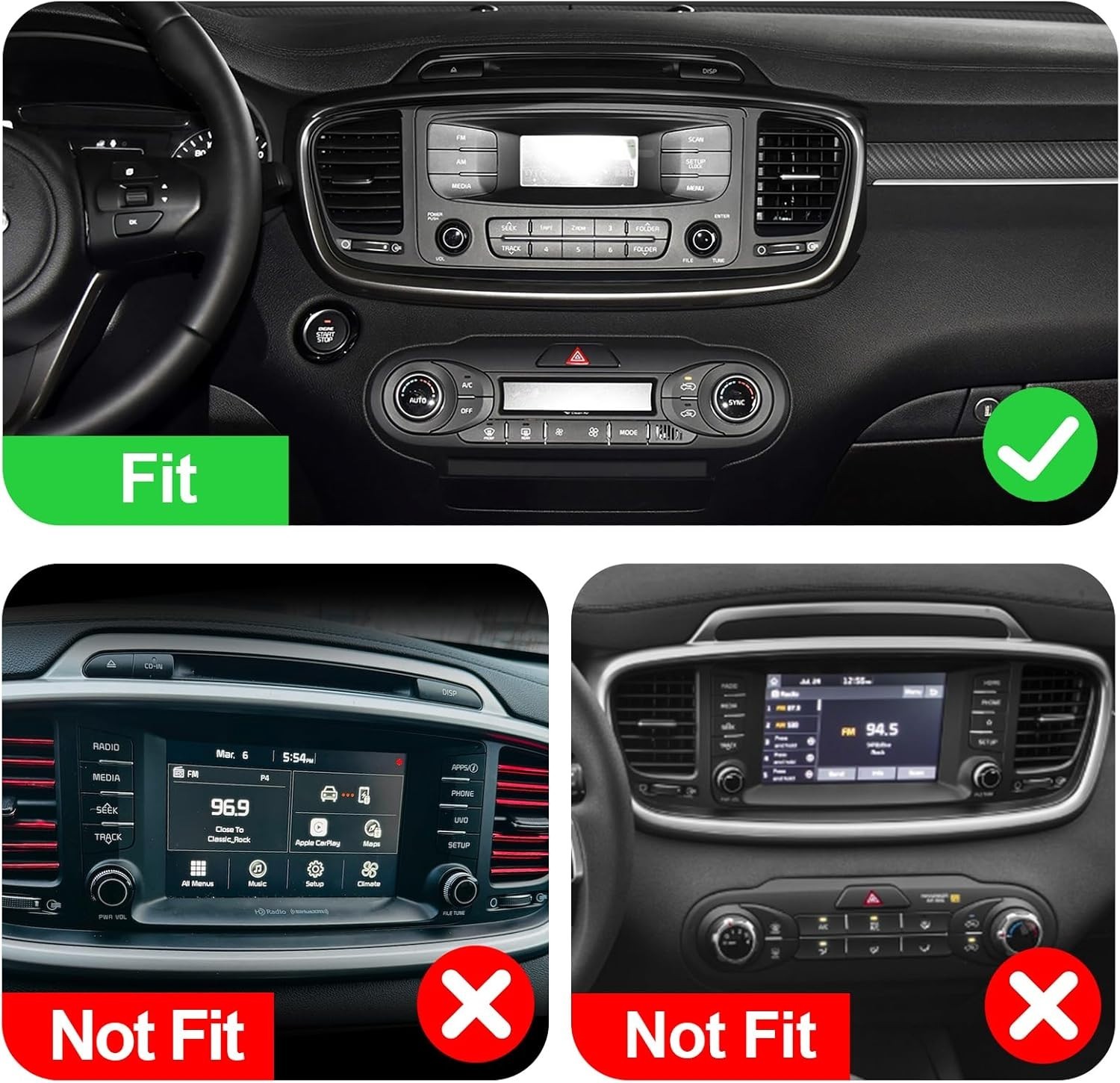 2+32G Android 12 Double Din Car Stereo for Kia Sorento 3 2015-2020 with 10.1 …