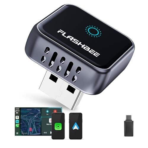 2026 [2-in-1] Latest Wireless CarPlay & Android Auto Adapter, Converts Wired
