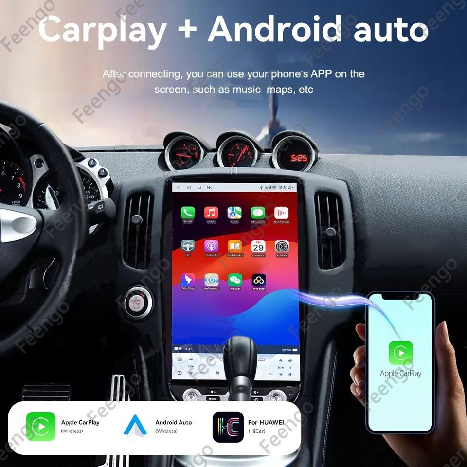 14.5″ Tesla Style Car Radio Stereo GPS Carplay Head Unit For Nissan 370Z 2005-19