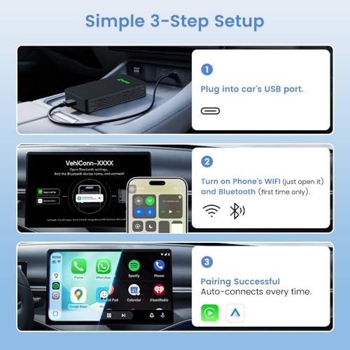 5.0 CarPlay & Android Auto Adapter – 2air – Plug & Play – No Lag – Stable