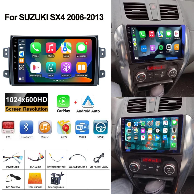 32GB For SUZUKI SX4 2006-2013 Android 13 Apple CarPlay Radio Stereo GPS Navi CAM