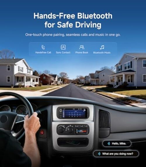 6.36″ Single DIN Car Radio Stereo, Linux System HD IPS Touchscreen with