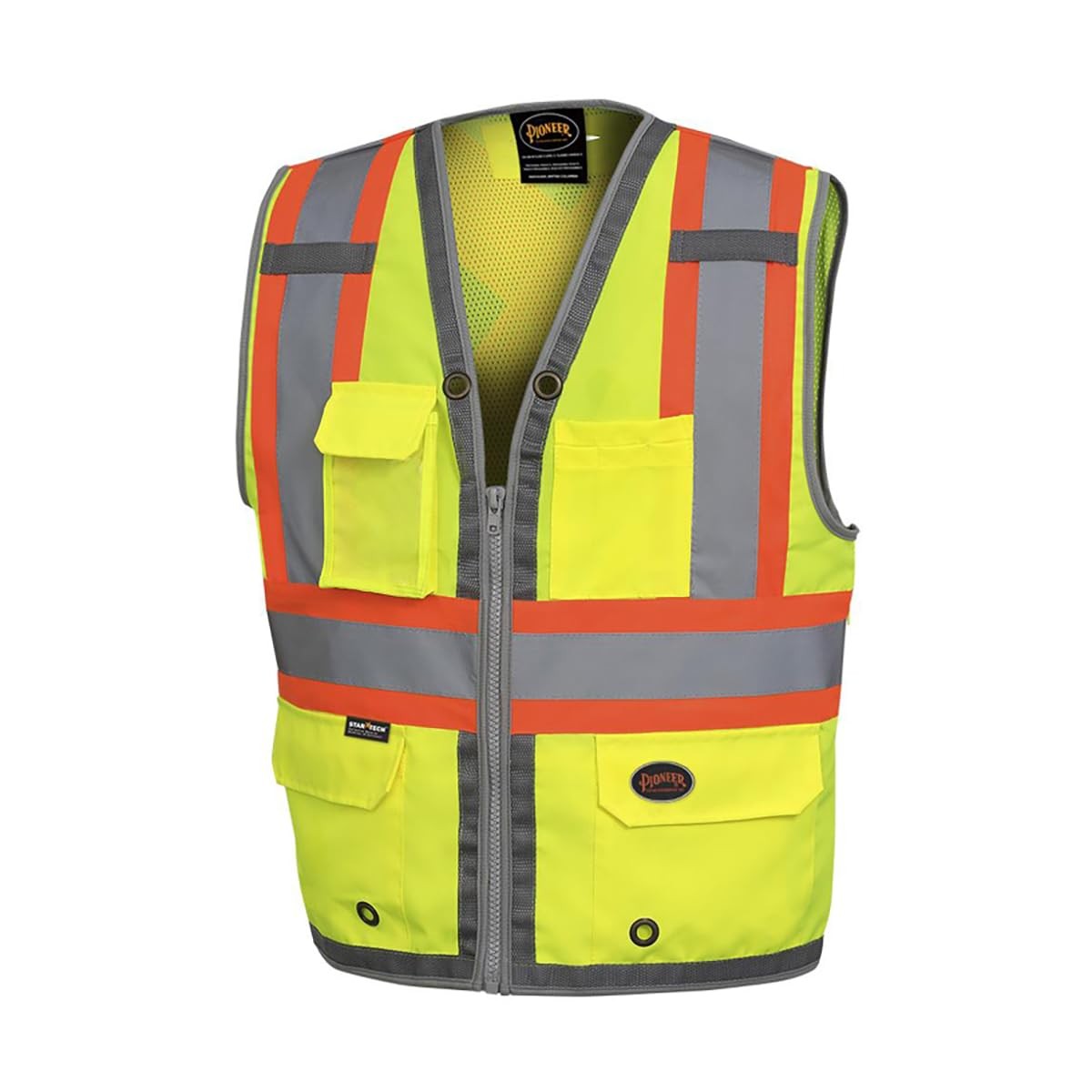 Safety Vest for Men – Hi Vis Reflective Neon, Cool Mesh Back Panel, 12 Pocket…