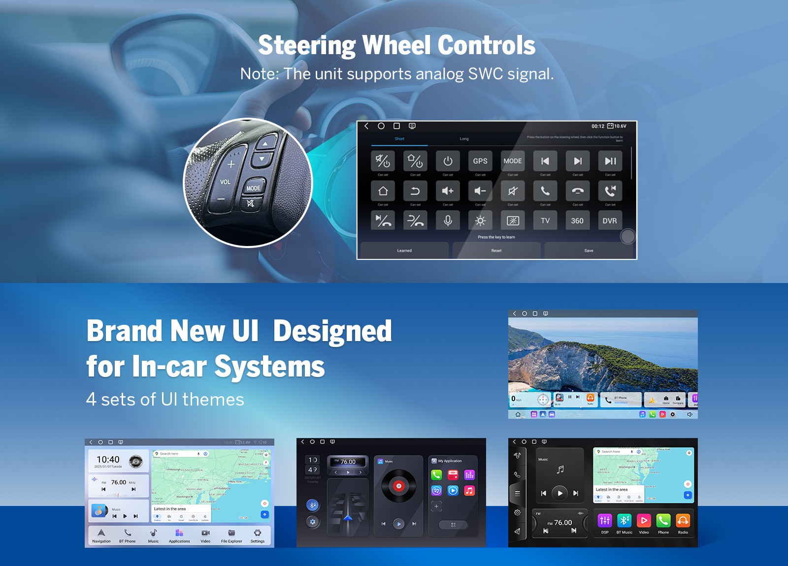CAM+OBD+DVR+Eonon 10.1″ IPS Android 13 2 Din Car Stereo Radio GPS DAB+ Bluetooth