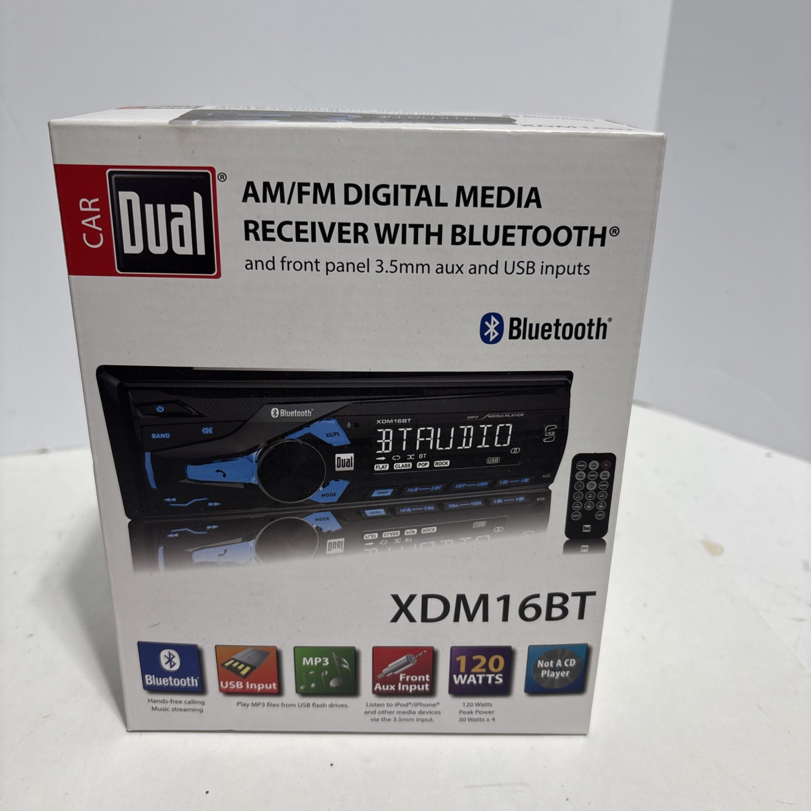 Car Dual Bluetooth Digital Receiver AM/FM Radio MP3 AUX (XDM16BT) 120 Watt NEW!