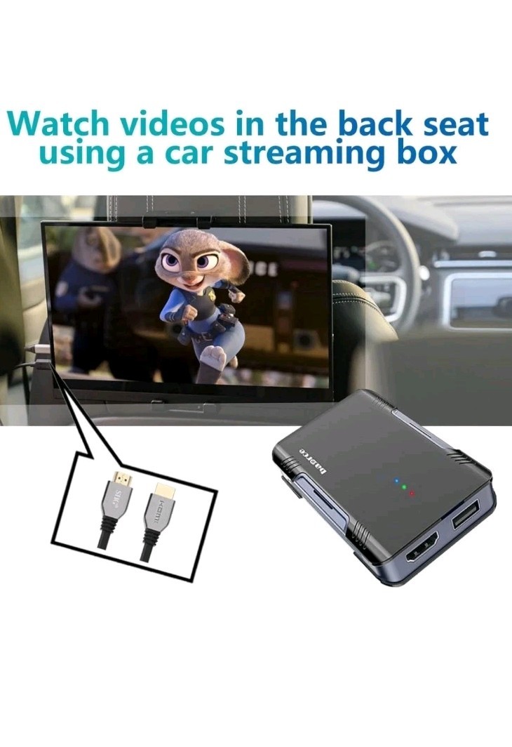 Baorce CarPlay Box with Netflix, Disney+, Prime Video, YouTube, 3in1 Car Stre